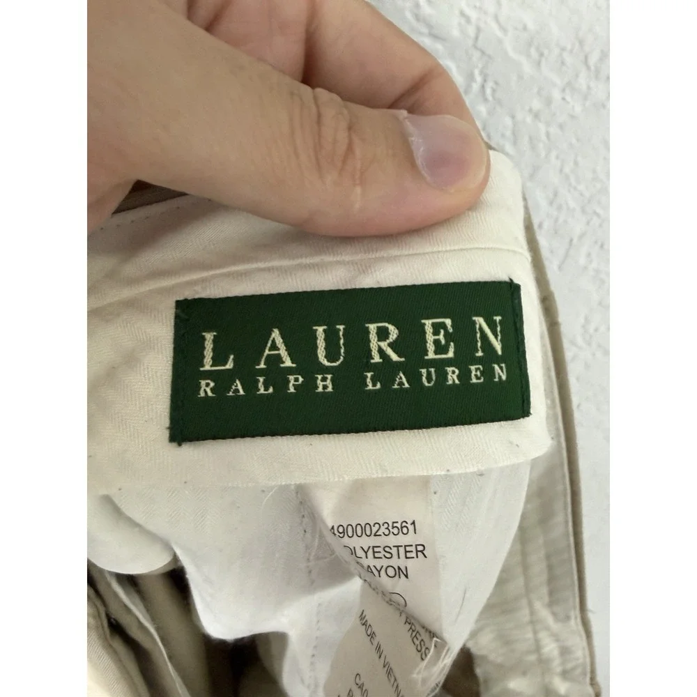 Lauren Ralph Lauren Pleated Dress Pants Brown 34x32 Cuffed Straight Leg Mens